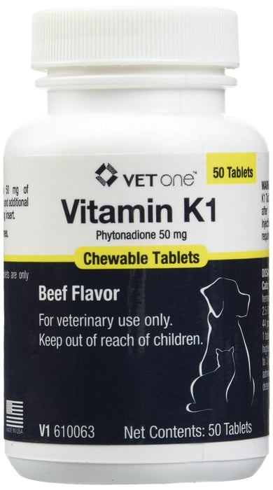 Photo of AmerisourceBergen-VetOne Vitamin K1 Chewable Tablets-50 mg-50 count-from Pet Wish Pros