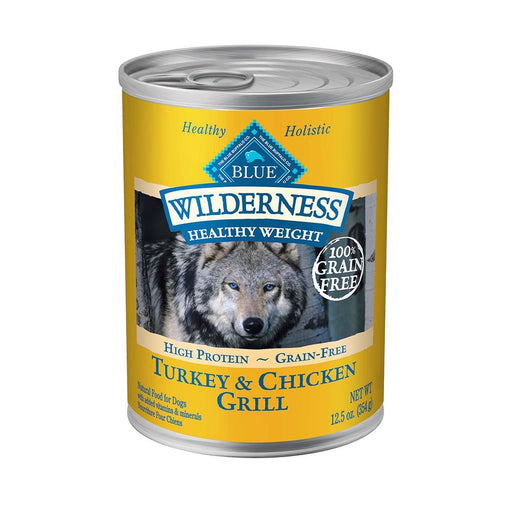 Photo of Blue Buffalo-Blue Buffalo Wilderness Healthy Weight Grain-Free Canned Adult Dog Food-Turkey & Chicken-(12.5 oz) [12 count]-from Pet Wish Pros