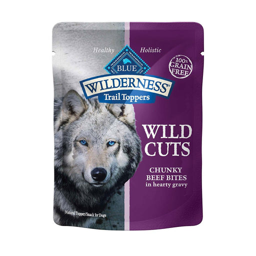 Photo of Blue Buffalo-Blue Buffalo Wilderness Wild Cuts Trail Toppers Grain-Free Wet Adult Dog Food-Chunky Beef Bites-(3 oz) [24 count]-from Pet Wish Pros