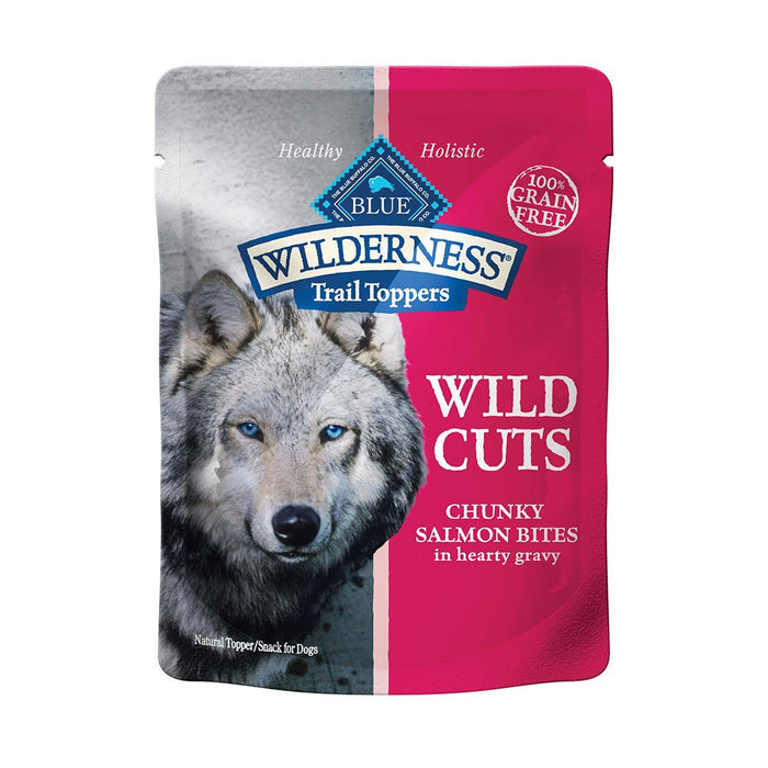 Photo of Blue Buffalo-Blue Buffalo Wilderness Wild Cuts Trail Toppers Grain-Free Wet Adult Dog Food-Chunky Salmon Bites-(3 oz) [24 count]-from Pet Wish Pros