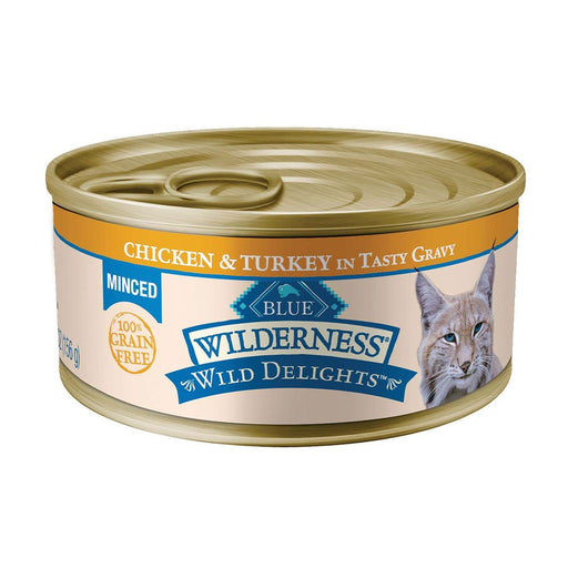 Photo of Blue Buffalo-Blue Buffalo Wilderness Wild Delights Grain-Free Minced Wet Adult Cat Food-Chicken & Turkey-(5.5 oz) [24 count]-from Pet Wish Pros