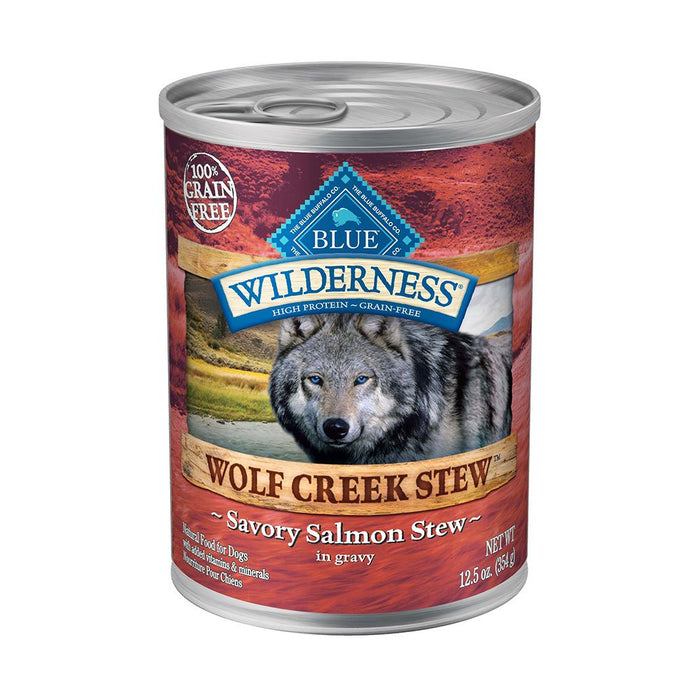 Photo of Blue Buffalo-Blue Buffalo Wilderness Wolf Creek Stew Grain-Free Stew Canned Adult Dog Food-Savory Salmon-(12.5 oz) [12 count]-from Pet Wish Pros