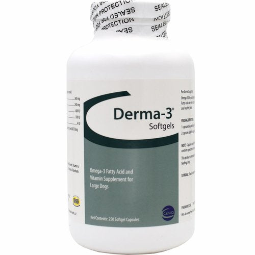 Photo of Ceva Animal Health-Derma-3 Softgel Capsules for Dogs-Large-250 count-from Pet Wish Pros