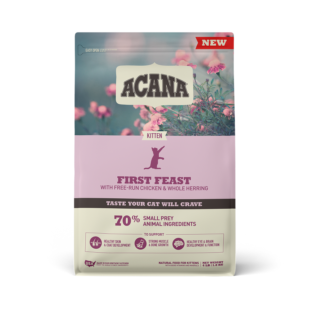 View of ACANA First Feast with Free-Run Chicken & Whole Herring Kitten Food ...