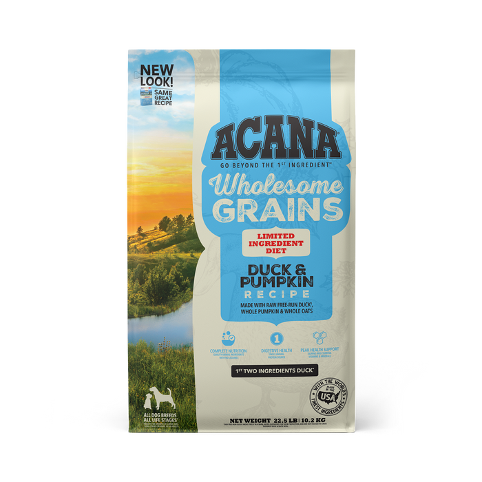 Photo of Champion Petfoods-ACANA Wholesome Grains Limited Ingredient Diet Dog Food-22.5 lb-Duck & Pumpkin Recipe-from Pet Wish Pros