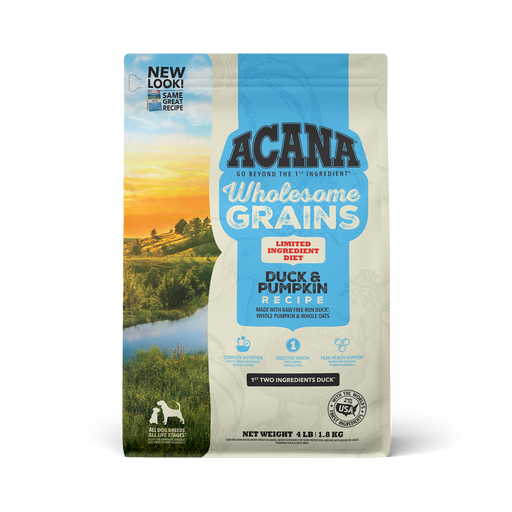 Photo of Champion Petfoods-ACANA Wholesome Grains Limited Ingredient Diet Dog Food-4 lb-Duck & Pumpkin Recipe-from Pet Wish Pros