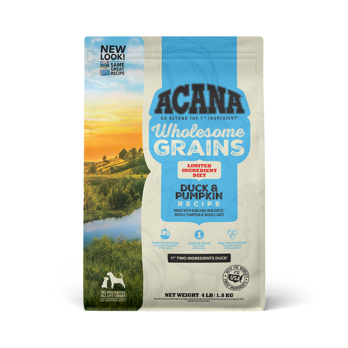 Photo of Champion Petfoods-ACANA Wholesome Grains Limited Ingredient Diet Dog Food-4 lb-Duck & Pumpkin Recipe-from Pet Wish Pros