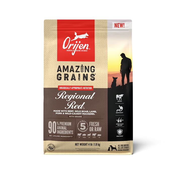 Photo of Champion Petfoods-ORIJEN Amazing Grains Dry Dog Food-Regional Red Recipe-4 lb-from Pet Wish Pros