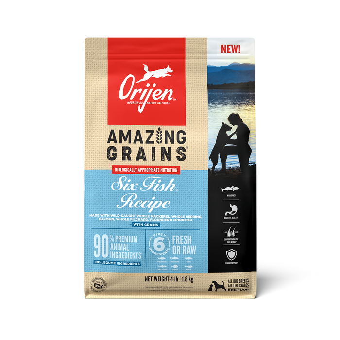 Photo of Champion Petfoods-ORIJEN Amazing Grains Dry Dog Food-Six Fish Recipe-4 lb-from Pet Wish Pros