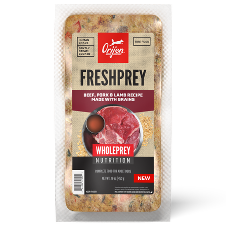 Photo of Champion Petfoods-ORIJEN FreshPrey Frozen Dog Food With Grains-16 oz-Beef, Pork & Lamb-from Pet Wish Pros
