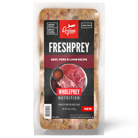 Photo of Champion Petfoods-ORIJEN FreshPrey Frozen Dog Food Without Grains-16 oz-Beef, Pork & Lamb-from Pet Wish Pros