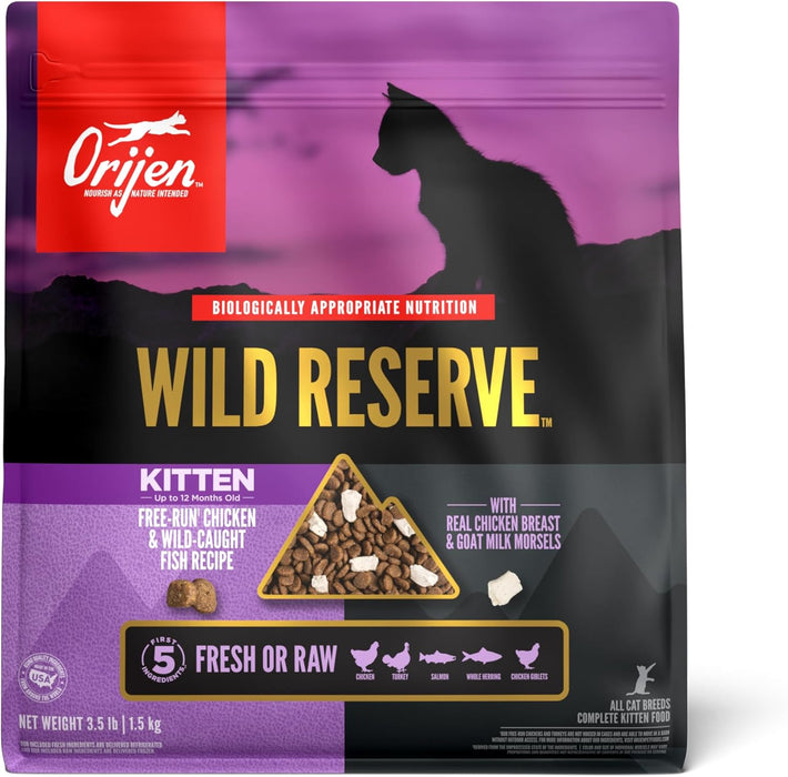 Photo of Champion Petfoods-ORIJEN Wild Reserve Dry Cat Food-Free-Run Chicken & Wild-Caught Fish Kitten Recipe-3.5 lb-from Pet Wish Pros