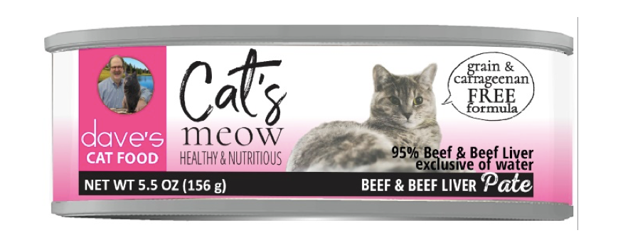 Photo of Dave's Pet Food-Cat's Meow 95% Limited Ingredient Diet Canned Cat Food-Beef & Beef Liver-(5.5 oz) [24 count]-from Pet Wish Pros