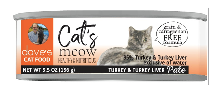 Photo of Dave's Pet Food-Cat's Meow 95% Limited Ingredient Diet Canned Cat Food-Turkey & Turkey Liver-(5.5 oz) [24 count]-from Pet Wish Pros