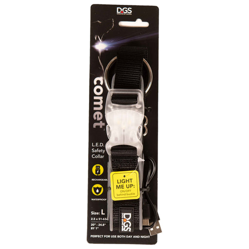 Photo of Dog Gone Smart-DGS Pet Products Comet Rechargeable Light Up Dog Collar-Black-Large-from Pet Wish Pros