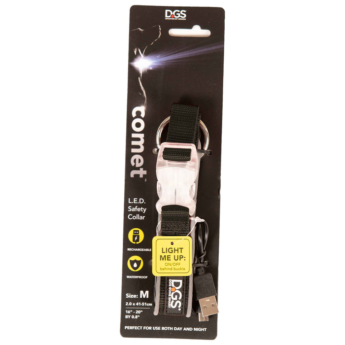 Photo of Dog Gone Smart-DGS Pet Products Comet Rechargeable Light Up Dog Collar-Black-Medium-from Pet Wish Pros