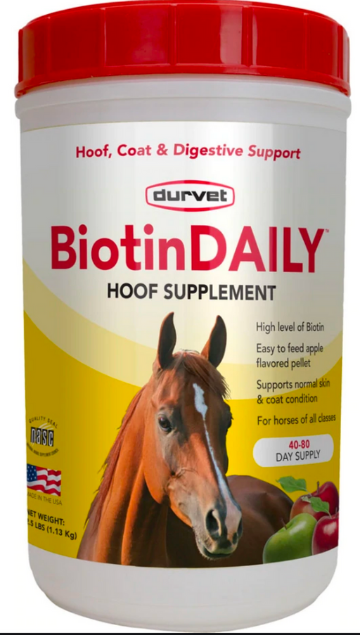 Photo of Durvet-BiotinDaily Horse Hoof, Coat, & Digestive Supplement-2.5 lb-from Pet Wish Pros