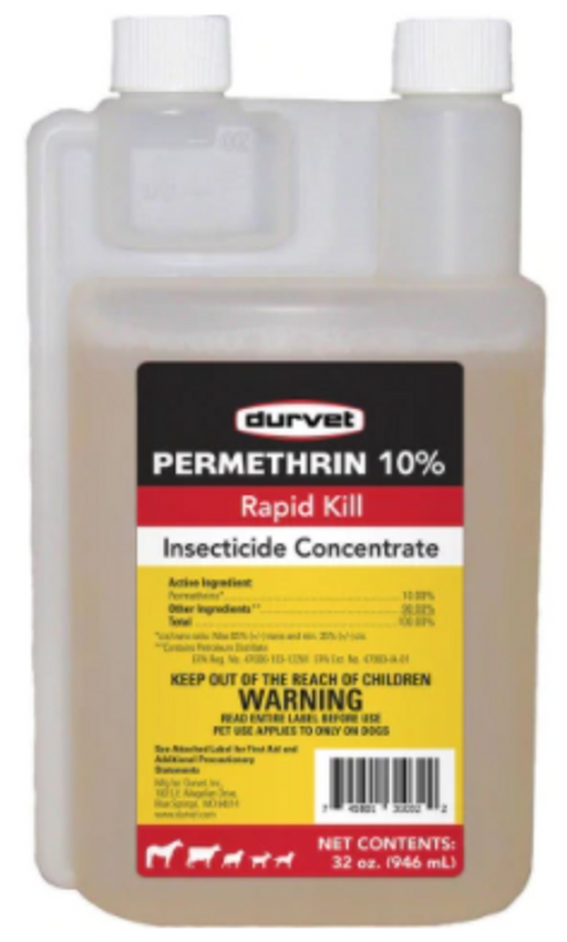 Photo of Durvet-Permethrin 10% Rapid Kill Insecticide Concentrate-32 oz-from Pet Wish Pros