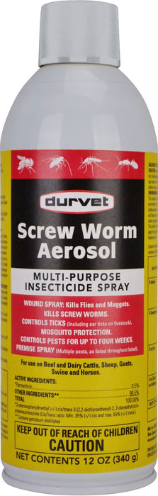 Photo of Durvet-Screw Worm Aerosol Multi-Purpose Insecticide Spray-12 oz-from Pet Wish Pros