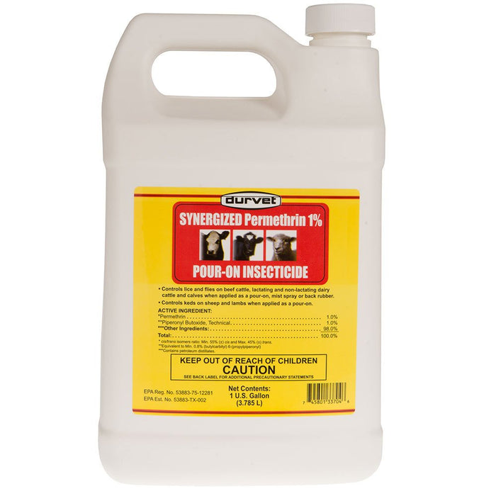 Photo of Durvet-Synergized Permethrin 1% Pour-On Insecticide-1 Gallon-from Pet Wish Pros