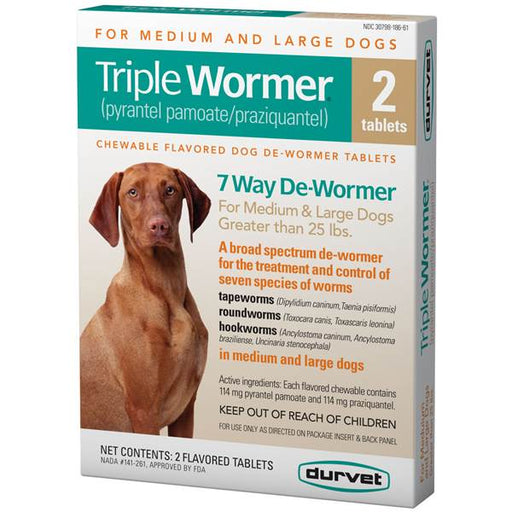 Photo of Durvet-Triple Wormer for Dogs-Medium & Large-2 count-from Pet Wish Pros