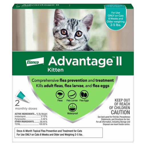 Photo of Elanco-Advantage II Flea Control for Kittens-2-Month Supply-Kitten (under 5 lbs)-2 pack-from Pet Wish Pros