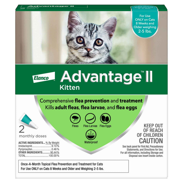 Photo of Elanco-Advantage II Flea Control for Kittens-2-Month Supply-Kitten (under 5 lbs)-2 pack-from Pet Wish Pros