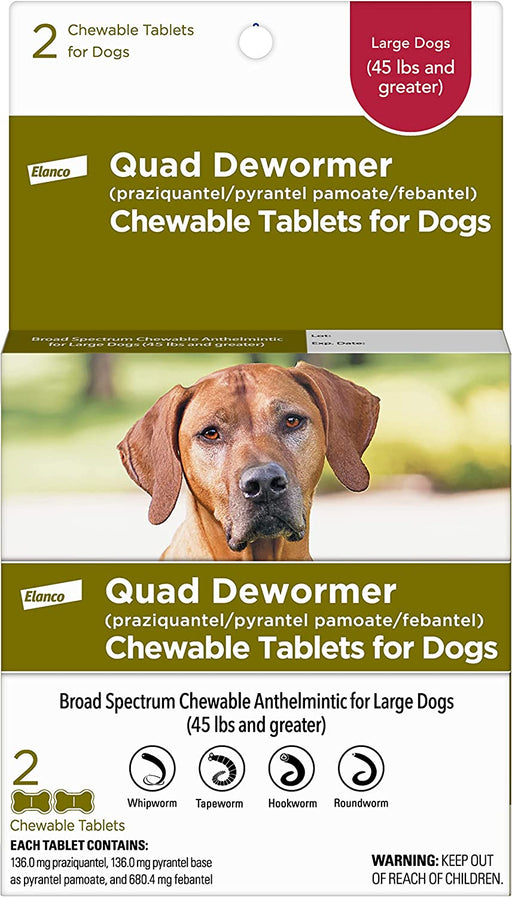 Photo of Elanco-Elanco Quad Tapeworm Tablets for Dogs-2 tablet-Large Dog-from Pet Wish Pros