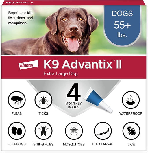 Photo of Elanco-K9 Advantix II Flea & Tick Treatment for Dogs-4-Month Supply-Extra Large Dog (over 55 lbs)-4 pack-from Pet Wish Pros