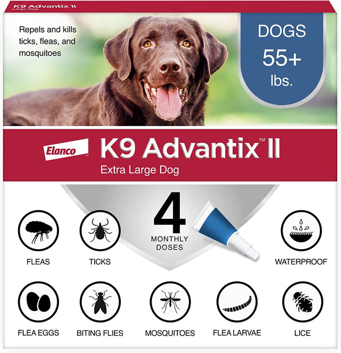 Photo of Elanco-K9 Advantix II Flea & Tick Treatment for Dogs-4-Month Supply-Extra Large Dog (over 55 lbs)-4 pack-from Pet Wish Pros