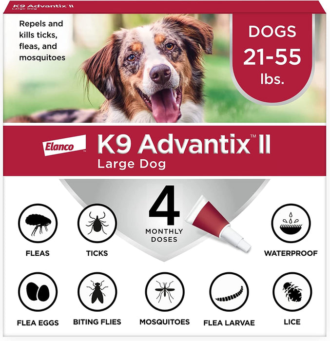 Photo of Elanco-K9 Advantix II Flea & Tick Treatment for Dogs-4-Month Supply-Large Dog (21-55 lbs)-4 pack-from Pet Wish Pros
