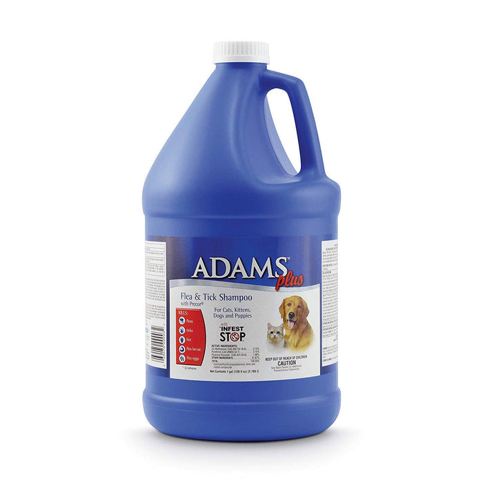 Photo of Farnam-Adams Plus Flea and Tick Shampoo with Precor for Cats and Dogs-1 gal-Clear-from Pet Wish Pros