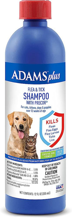 Photo of Farnam-Adams Plus Flea and Tick Shampoo with Precor for Cats and Dogs-12 fl oz-Lime-from Pet Wish Pros