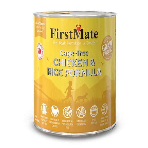 Photo of FirstMate Pet Foods-FirstMate Grain-Friendly Canned Cat Food-Cage Free Chicken & Rice-(12.2 oz) [12 count]-from Pet Wish Pros