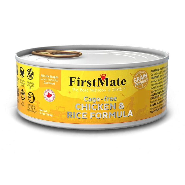 Photo of FirstMate Pet Foods-FirstMate Grain-Friendly Canned Cat Food-Cage Free Chicken & Rice-(5.5 oz) [24 count]-from Pet Wish Pros