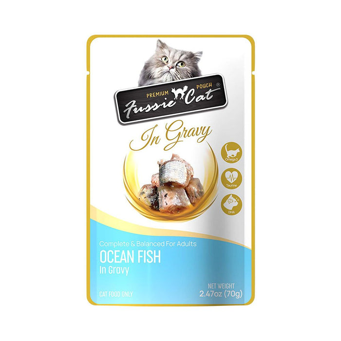 Photo of Fussie Cat-Fussie Cat Premium Formula Pouches In Gravy Cat Food-Ocean Fish-(2.47 oz) [12 count]-from Pet Wish Pros