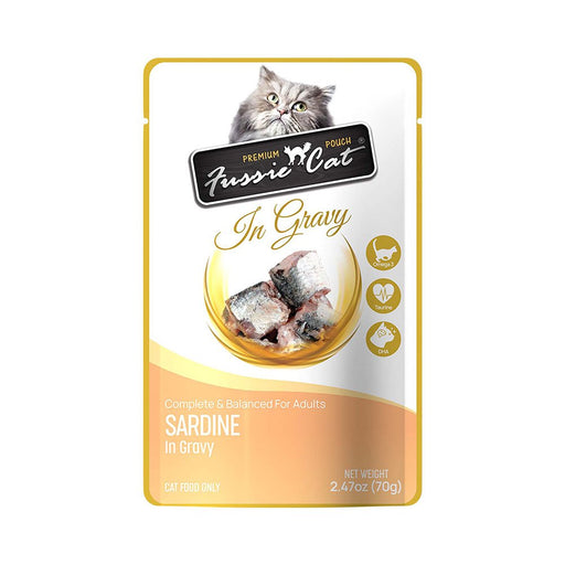 Photo of Fussie Cat-Fussie Cat Premium Formula Pouches In Gravy Cat Food-Sardine with Pumpkin-(2.47 oz) [12 count]-from Pet Wish Pros