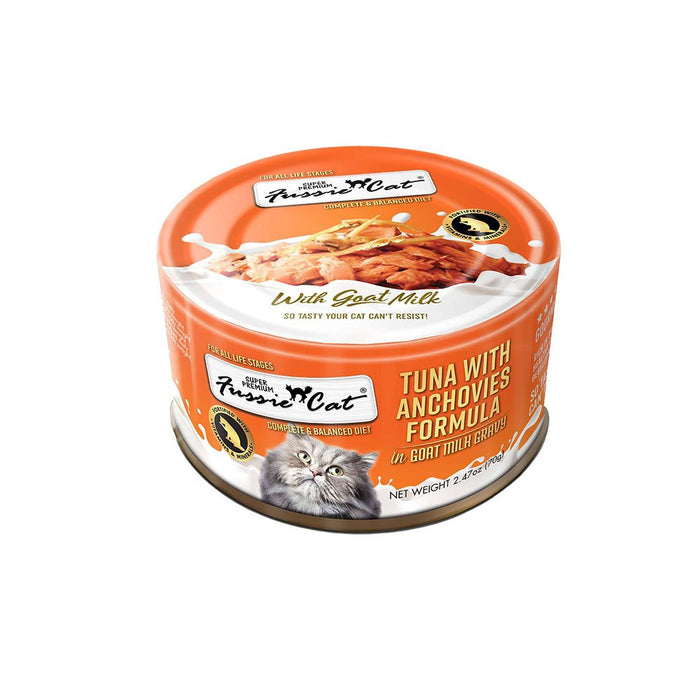 Photo of Fussie Cat-Fussie Cat Premium Formula in Goats Milk Canned Cat Food-Tuna with Anchovies-(2.47 oz) [24 count]-from Pet Wish Pros