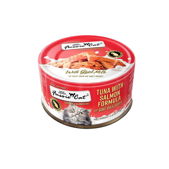 Photo of Fussie Cat-Fussie Cat Premium Formula in Goats Milk Canned Cat Food-Tuna with Salmon-(2.47 oz) [24 count]-from Pet Wish Pros