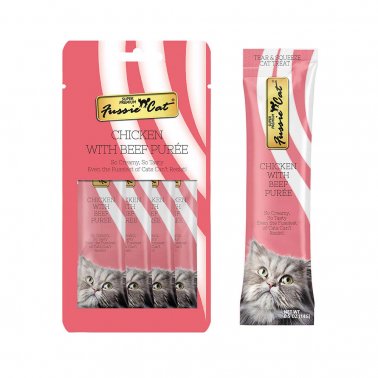 Photo of Fussie Cat-Fussie Cat Puree Cat Treat-Chicken with Beef-.5 oz-4 count-from Pet Wish Pros