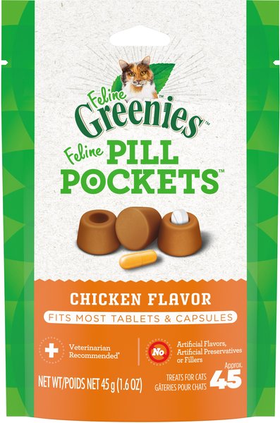 Photo of Greenies-Greenies Pill Pockets for Cats-Chicken-45 count-1 pack-from Pet Wish Pros