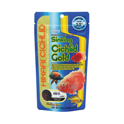 Photo of Hikari-Hikari Sinking Cichlid Gold Mini Pellet Fish Food-3.5 oz-Small Pellet-from Pet Wish Pros