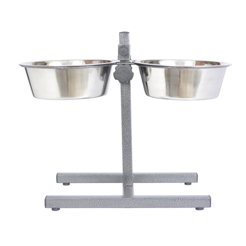 Photo of Iconic Pet-Adjustable Stainless Steel Pet Double Diner for Dog-H Design-12 cup-from Pet Wish Pros