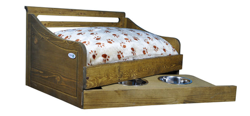 Photo of Iconic Pet-Sassy Paws Multipurpose Wooden Pet Bed with Feeder-from Pet Wish Pros