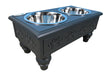 Photo of Iconic Pet-Sassy Paws Raised Wooden Pet Double Diner with Stainless Steel Bowls-Charcoal Gray-Medium-from Pet Wish Pros