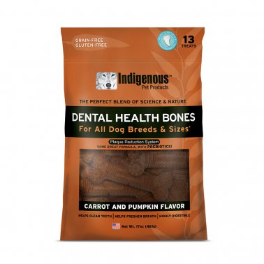 Photo of Indigenous Pet Products-Indigenous Grain-Free Dental Health Bones for Dogs-Carrot & Pumpkin-13 count-from Pet Wish Pros