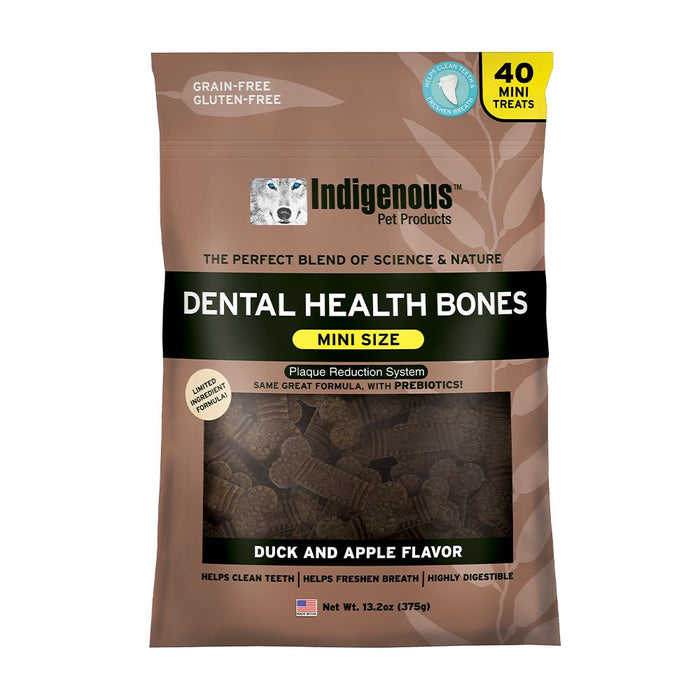 Photo of Indigenous Pet Products-Indigenous Grain-Free Mini Dental Health Bones for Dogs-Duck & Apple-40 count-from Pet Wish Pros