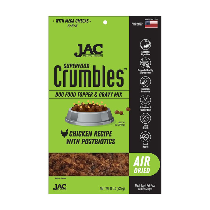 Photo of JAC Pet Nutrition-Air Dried Superfood Crumbles Dog Food Topper-Chicken-8 oz-from Pet Wish Pros