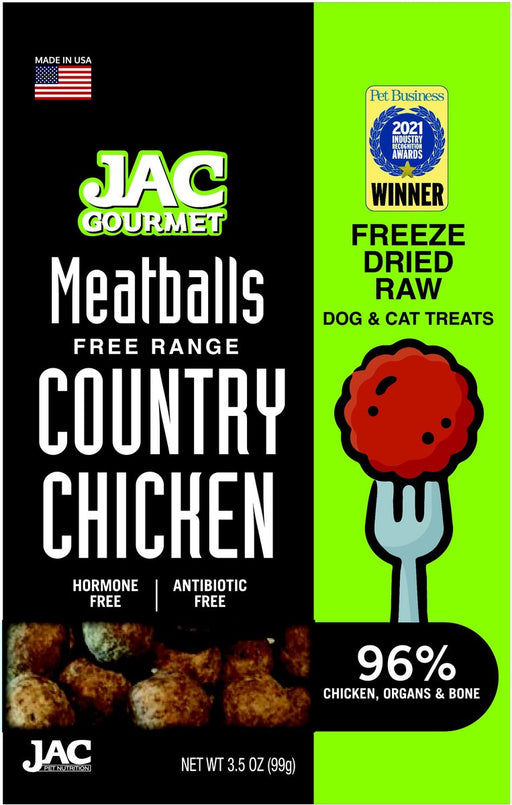 Photo of JAC Pet Nutrition-Gourmet Meatballs Freeze-Dried Dog Treats-Country Chicken-3.5 oz-from Pet Wish Pros