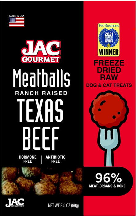 Photo of JAC Pet Nutrition-Gourmet Meatballs Freeze-Dried Dog Treats-Texas Beef-3.5 oz-from Pet Wish Pros